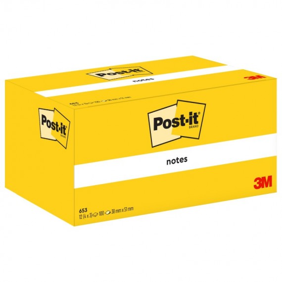 Blocco foglietti - 653 - 38 x 51 mm - giallo Canary™ - 100 fogli - Post it®