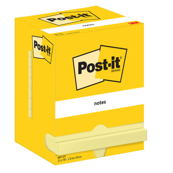 Blocco foglietti - 657 - 76 x 102 mm - giallo Canary™ - 100 fogli - Post it®