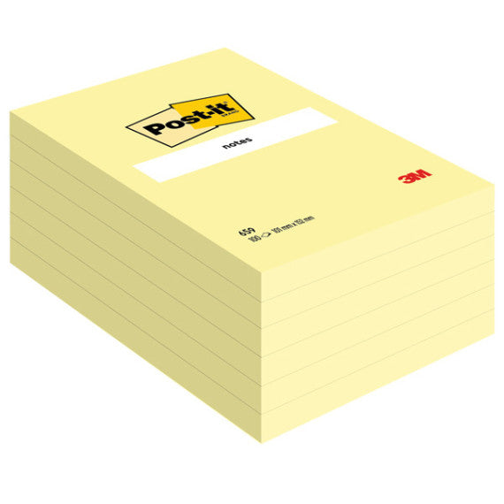 Blocco foglietti - 659 - 102 x 152 mm - giallo Canary™ - 100 fogli - Post it®