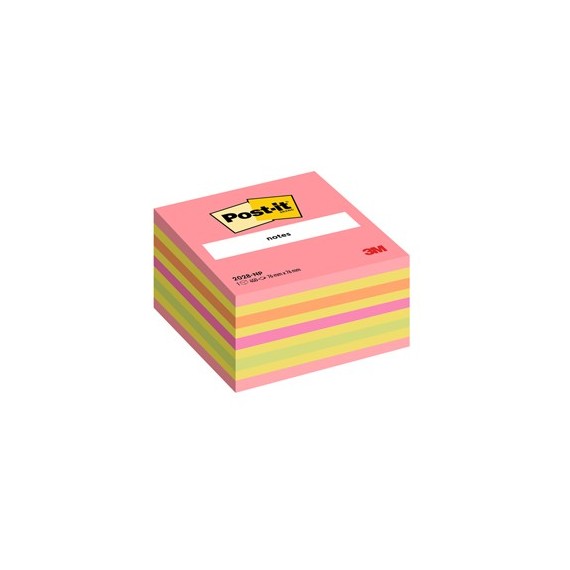 Blocco foglietti Cubo - 2028-NP - 76 x 76 mm - 72 gr - colori assortiti - 450 fogli - Post it®