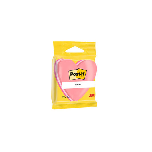 Blocco foglietti cuore - 2007-H - 70 x 70 mm - rosa neon/rosa ultra/rosa pastello - 225 fogli - Post it®