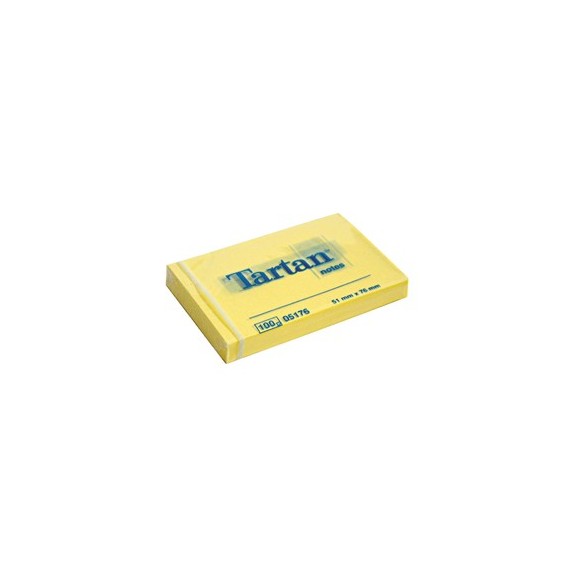 Blocco foglietti - giallo pastello - 51 x 76mm - 63gr - 100 fogli - Tartan™
