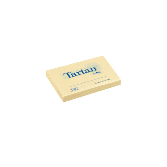 Blocco foglietti - giallo pastello - 51 x 76mm - 63gr - 100 fogli - Tartan™