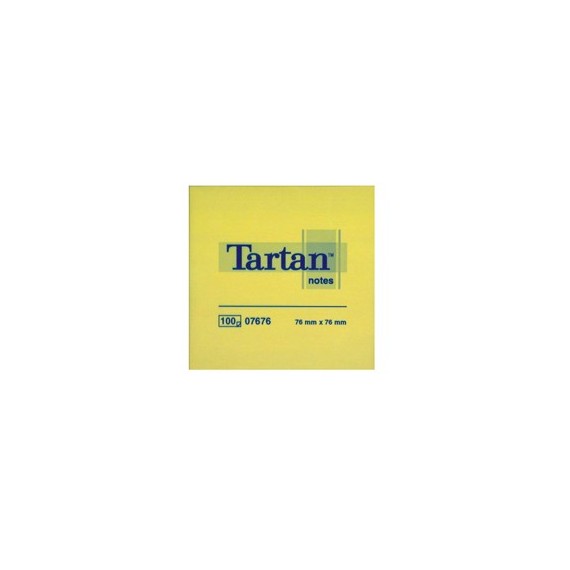 Blocco foglietti - giallo pastello - 76 x 76mm - 63gr - 100 fogli - Tartan™