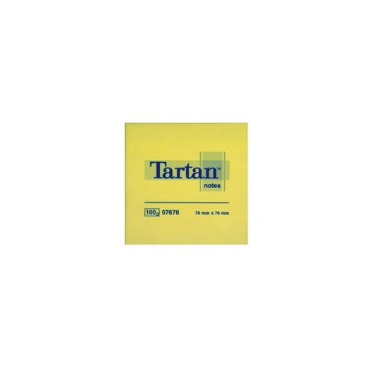 Blocco foglietti - giallo pastello - 76 x 76mm - 63gr - 100 fogli - Tartan™