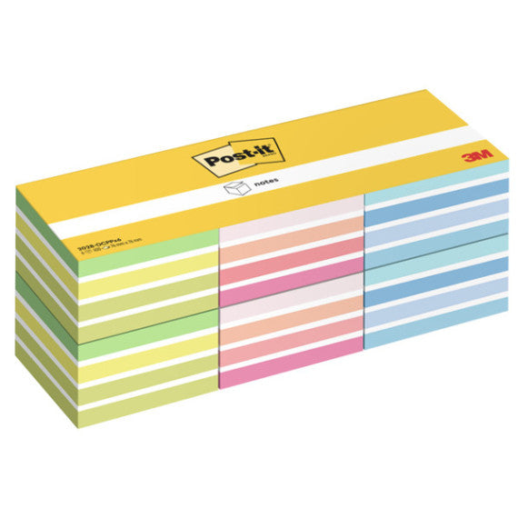 Blocco foglietti Post it® Cubo - 2028-0CPPX6 - 76  x 76 mm - colori assortiti neon/pastel - 450 fogli - Post it® - con
