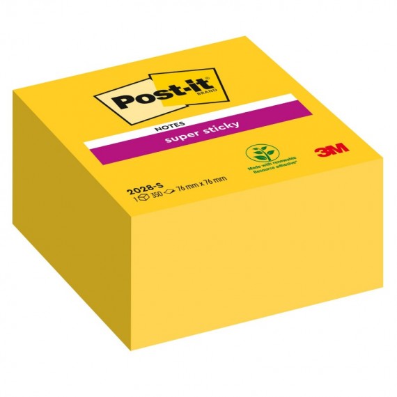 Blocco foglietti Post it® Super Sticky - 2028-S - 76 x 76 mm - giallo oro - 350 fogli - Post it®