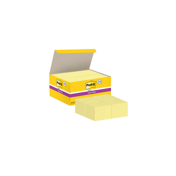Blocco foglietti Post it® Super Sticky - 622-SSCY-VP24-EU - 47,6 x 47,6 mm - giallo Canary™ - 90 fogli - Post it® -