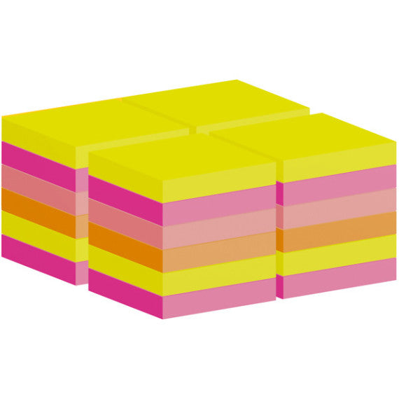 Blocco foglietti Post it® Super Sticky - 654-COL-VP24 - 76  x 76 mm - colori assortiti - 90 fogli - Post it® - conf. 2