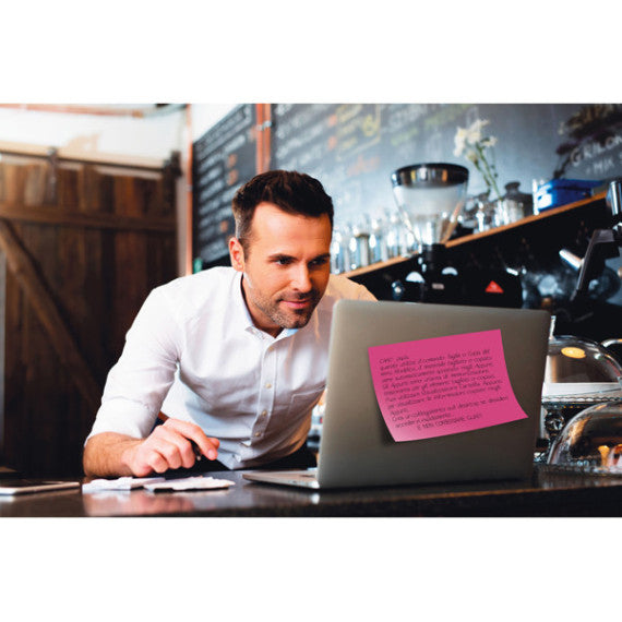 Blocco foglietti Post it® Super Sticky Meeting Notes - 6445-SSP - 152 x 101 mm - rosa/verde neon - 45 fogli - Post it®