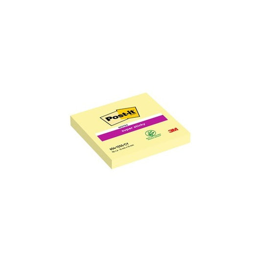 Blocco foglietti Super Sticky - 654-12SS-CY - 76 x 76 mm - giallo Canary™ - 90 fogli - Post it®