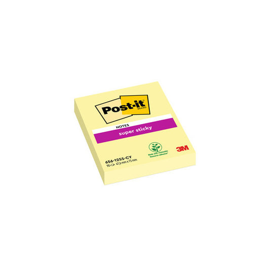 Blocco foglietti Super Sticky - 656-12SS-CY-EU - 47,6 x 76 mm - giallo Canary™ - 90 fogli - Post it®