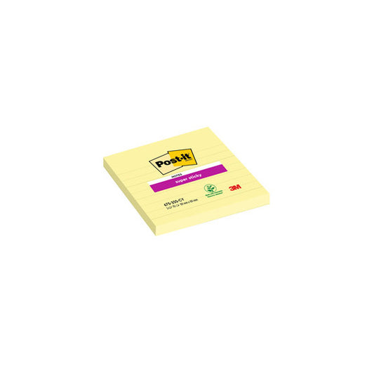 Blocco foglietti Super Sticky - 675-SS3CY-EU - a righe - 101 x 101 mm - giallo Canary™ - 70 fogli - Post-it®