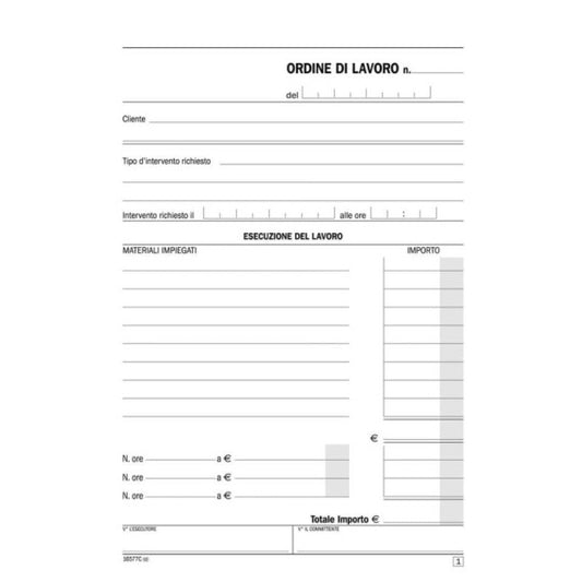 Blocco interventi a domicilio del cliente Data Ufficio 21,5x14,8 - 50x2 copie autoricalcanti - DU16577C000