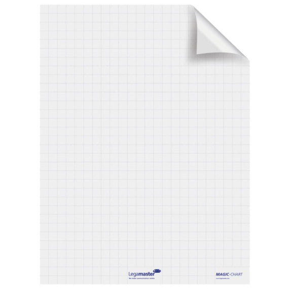 Blocco lavagna elettrostatico da parete Legamaster Magic-Chart Flipchart 25 ff 60x80 cm bianco quadretti - L-1590 00