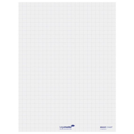 Blocco lavagna elettrostatico da parete Legamaster Magic-Chart Flipchart 25 ff 60x80 cm bianco quadretti - L-1590 00