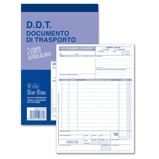 Blocco O.C.L. DDT mittente - destinatario 50x2 copie  14x21 cm 0110