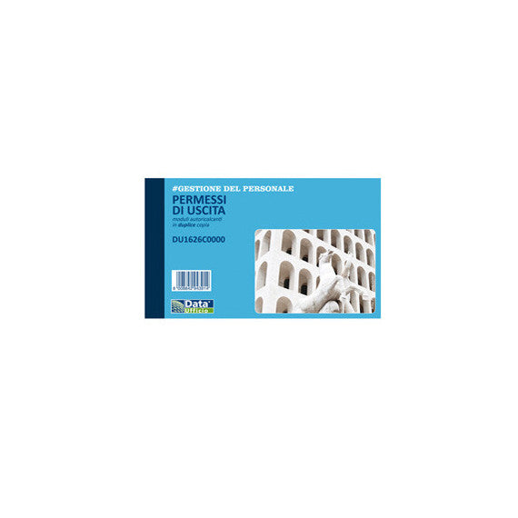 Blocco permessi di uscita - 50/50 copie autoricalcanti - 10 x 16,8 cm - DU1626C0000 - Data Ufficio