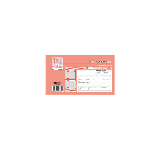 Blocco permesso uscita - 9,9 x 17cm - 50/50 fogli autoricalcanti - Edipro