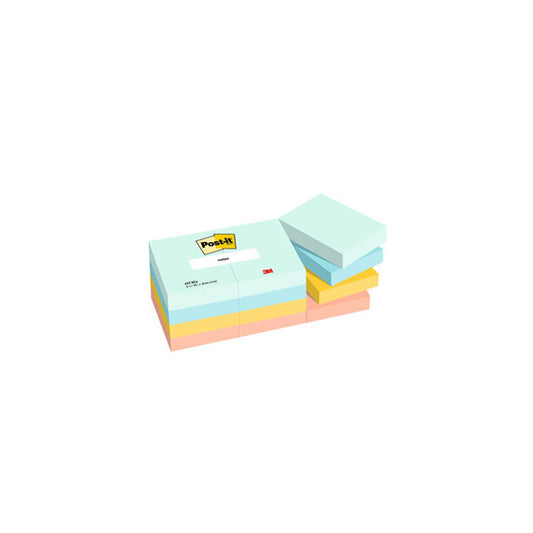 Blocco Post it® - 653-BEA - 38 x 51 mm - 100 fogli - colori Beachside - Post-it® - conf. 12 pezzi