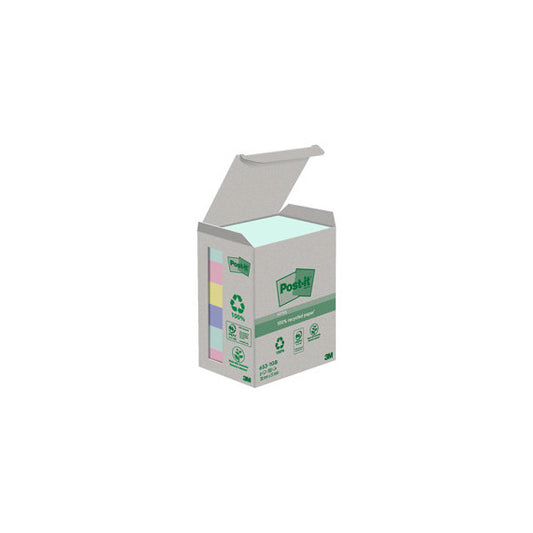 Blocco Post it® in carta riciclata - 653-1GB - 38 x 51 mm - natural - 100 fogli - Post it® - conf. 6 pezzi