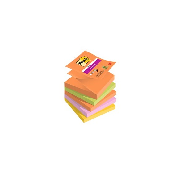 Blocco Post it® Super Sticky Z Notes - R330-5SS-BOOS - 76 x 76 mm - colori Boost - 90 fogli - Post it® - conf. 5 pezzi