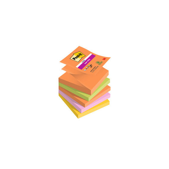 Blocco Post it® Super Sticky Z Notes - R330-5SS-BOOS - 76 x 76 mm - colori Boost - 90 fogli - Post it® - conf. 5 pezzi