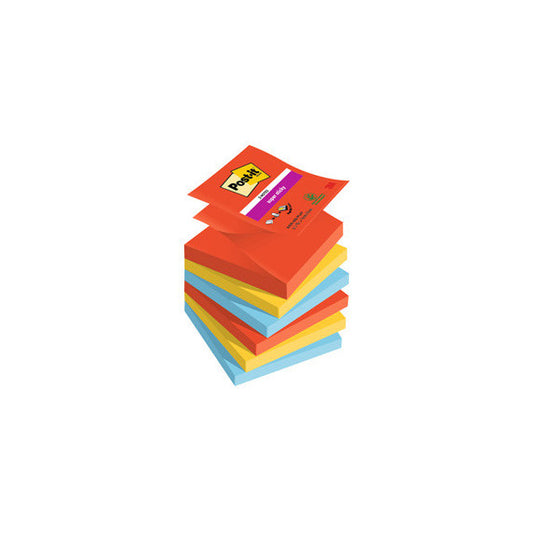 Blocco Post it® Super Sticky Z Notes - R330-6SS-PLAY - 76 x 76 mm - colori Playful - 90 fogli - Post it® - conf. 6 pez