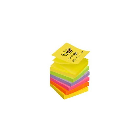 Blocco Post it® Super Sticky Z Notes - R330-NR NEON - 76 x 76 mm - assortiti neon - 100 fogli - Post it®
