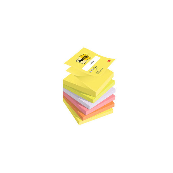Blocco Post it® Super Sticky Z Notes - R330-NR NEON - 76 x 76 mm - assortiti neon - 100 fogli - Post it®