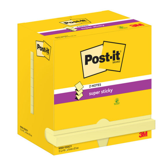 Blocco Post it® Super Sticky Z Notes - R350-123SS-CY - 76 x 127 mm - giallo Canary™ - 90 fogli - Post it®