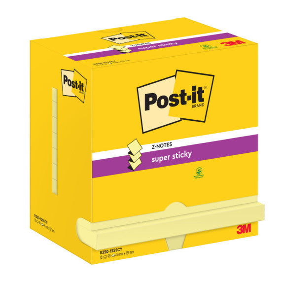 Blocco Post it® Super Sticky Z Notes - R350-123SS-CY - 76 x 127 mm - giallo Canary™ - 90 fogli - Post it®