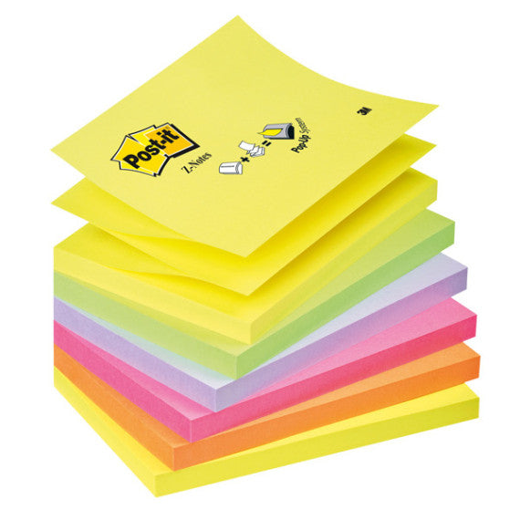Blocco Post it® Super Sticky Z Notes - R350NR - 76 x 127 mm - assortiti neon - 100 fogli - Post it®