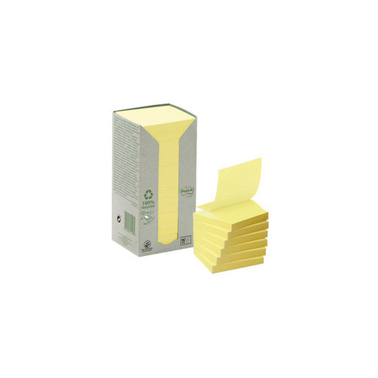 Blocco Post it® Z Notes Green - R330-1T - 76 x 76 mm - 100% riciclabile - giallo - 100 fogli - Post it®