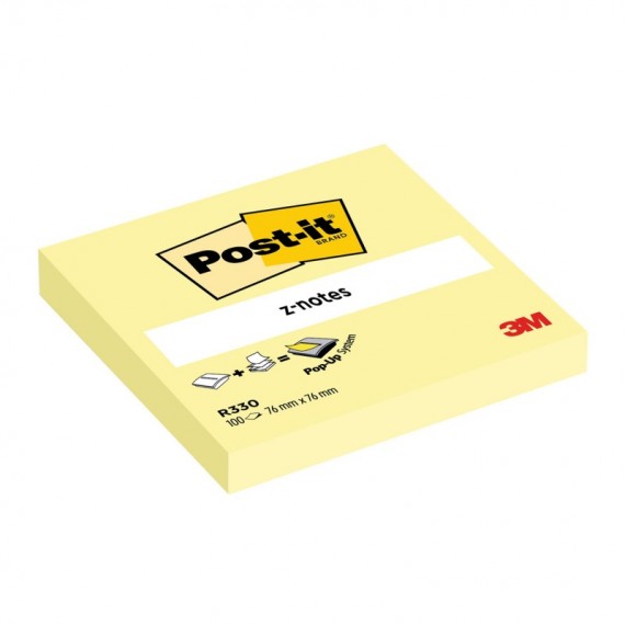 Blocco Post it® Z Notes - R330 - 76 x 76 mm - giallo Canary™ - 100 fogli - Post it®