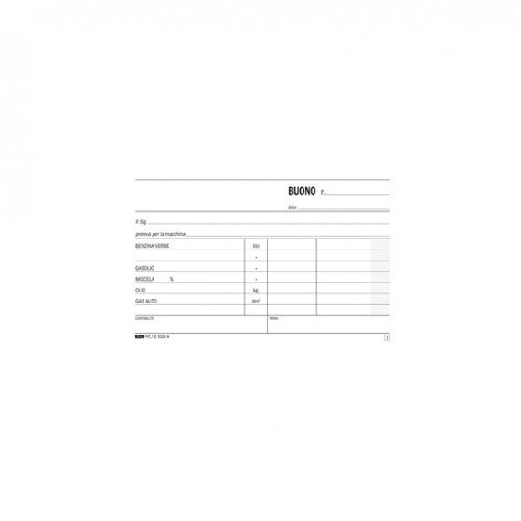 Blocco prelievo carburante - 50/50 fogli autoricalcanti - 9,9 x 17cm - Edipro