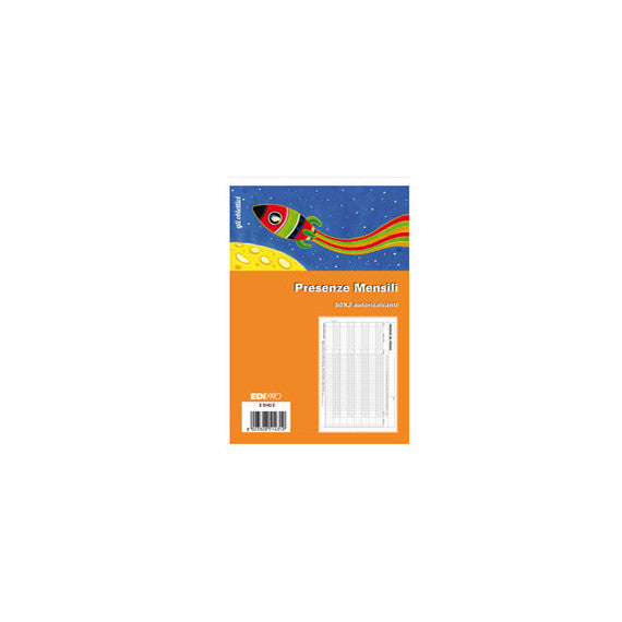 Blocco presenze - 15 x 23cm - 50/50 fogli autoricalcanti - Edipro