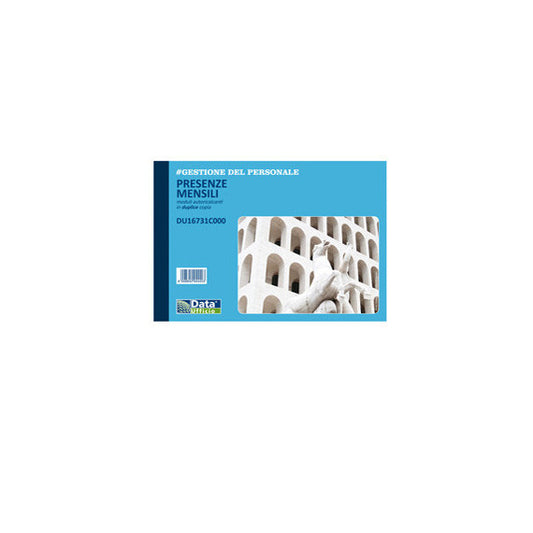 Blocco presenze mensili - 25/25 copie autoricalcanti - 14,8 x 21,5 cm - DU16731C000 - Data Ufficio