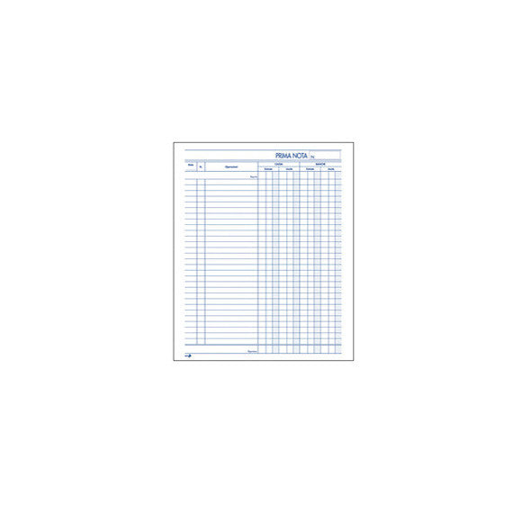 Blocco prima nota cassa - 50 fogli x 2 copie ricalcanti - 22 x 28cm - BM