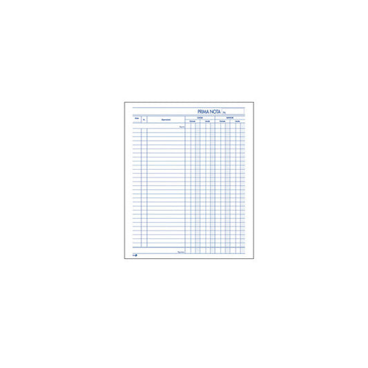 Blocco prima nota cassa - 50 fogli x 2 copie ricalcanti - 22 x 28cm - BM