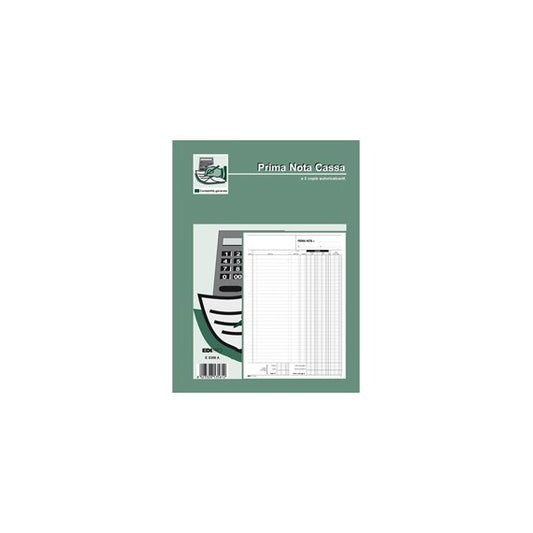 Blocco prima nota cassa entrate/uscite/Iva - 50/50 fogli autoricalcanti - 31 x 21cm - Edipro