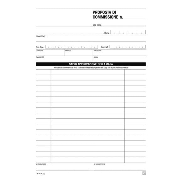 Blocco proposte di commissione Data Ufficio A5 - 50x2 copie autoricalcanti DU16382C000