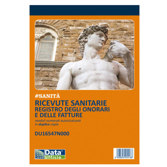 Blocco registro onorari/fatture ricevute sanitarie - 50/50 copie numerate autoricalcanti - 21,5 x 14,8 cm - DU16547N000