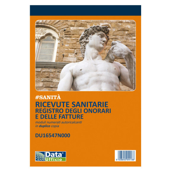 Blocco registro onorari/fatture ricevute sanitarie - 50/50 copie numerate autoricalcanti - 21,5 x 14,8 cm - DU16547N000