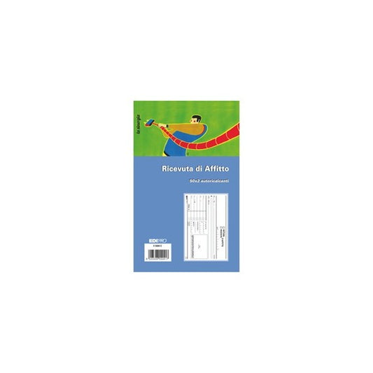 Blocco ricevute d'affitto - 50/50 fogli autoricaricanti - 9,9 x 17cm - 50 fogli - Edipro