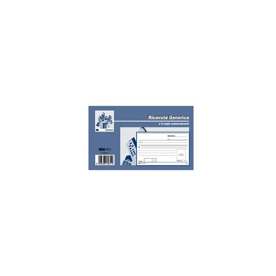 Blocco ricevute generiche - 33 fogli 3 copie autoricalcanti - 9,9 x 17cm - Edipro