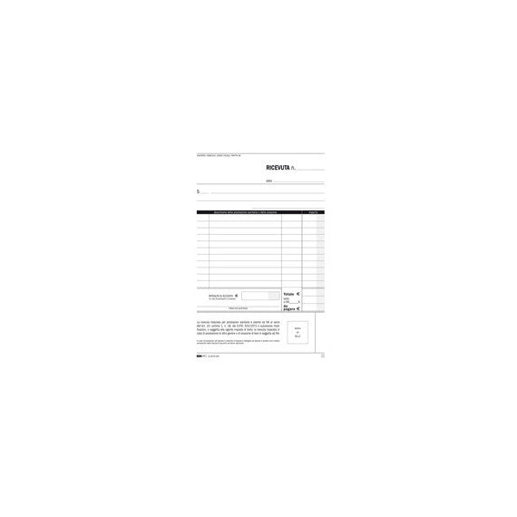 Blocco ricevute sanitarie - 50/50 fogli autoricalcanti - 23 x 15cm - Edipro