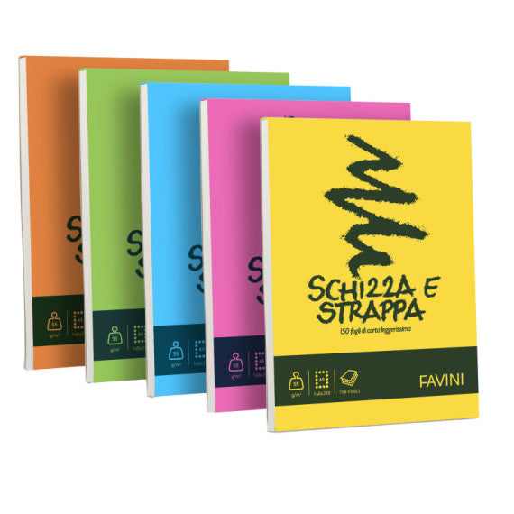 Blocco Schizza & Strappa - A5 - 150 x 210mm - 50gr - 150 fogli - Favini