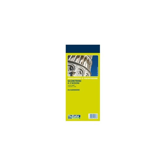 Blocco scontrino 2 sezioni - 100 copie numerate - verde - 5,8 x 13 cm - DU160000090 - Data Ufficio