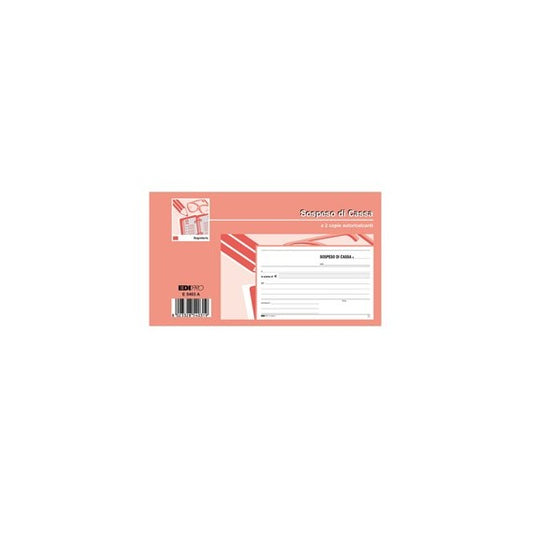 Blocco sospeso di cassa - 50 fogli 2 copie autoricalcanti - 10 x 17cm - Edipro